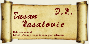 Dušan Masalović vizit kartica
